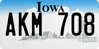 IA license plate AKM708