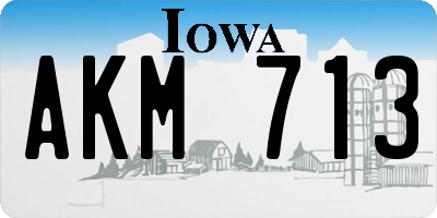 IA license plate AKM713