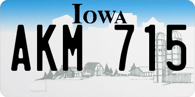 IA license plate AKM715