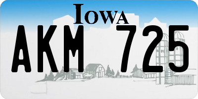 IA license plate AKM725