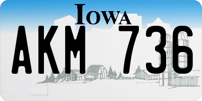 IA license plate AKM736