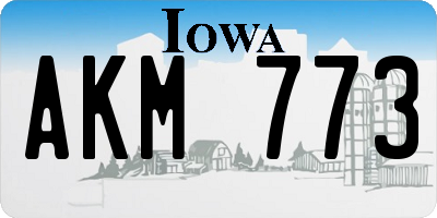 IA license plate AKM773