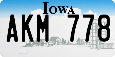 IA license plate AKM778
