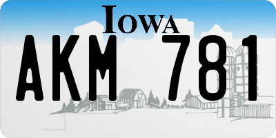 IA license plate AKM781