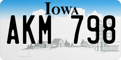 IA license plate AKM798