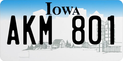 IA license plate AKM801