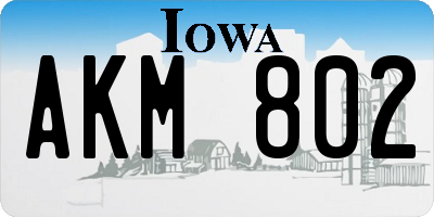 IA license plate AKM802