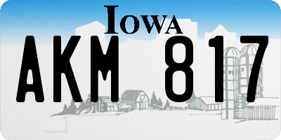 IA license plate AKM817