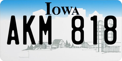 IA license plate AKM818