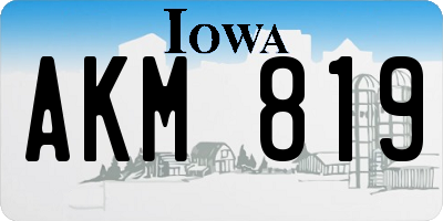 IA license plate AKM819