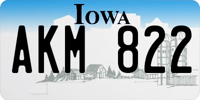 IA license plate AKM822