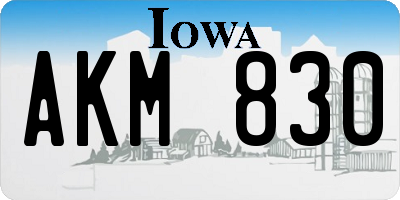 IA license plate AKM830