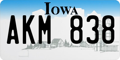 IA license plate AKM838