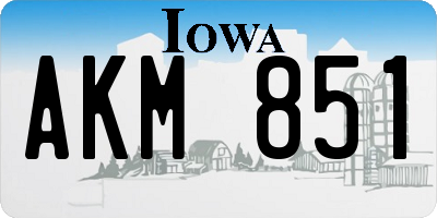 IA license plate AKM851