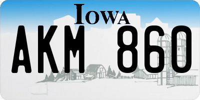 IA license plate AKM860
