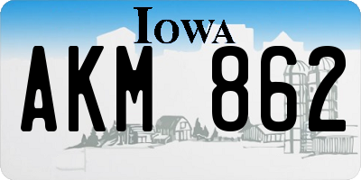 IA license plate AKM862