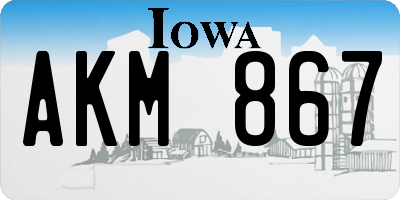 IA license plate AKM867