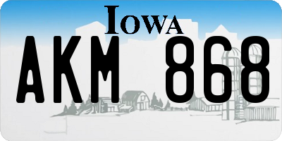 IA license plate AKM868