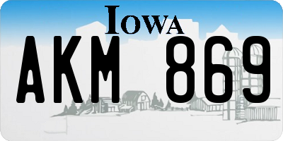 IA license plate AKM869