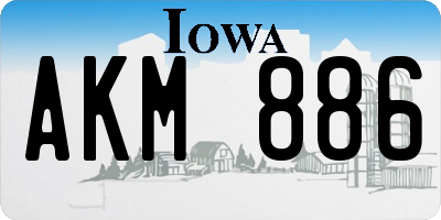 IA license plate AKM886