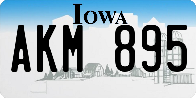 IA license plate AKM895