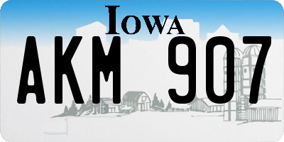 IA license plate AKM907