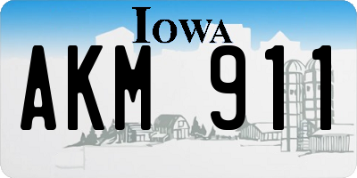 IA license plate AKM911