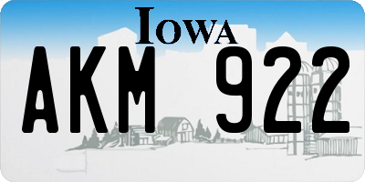 IA license plate AKM922