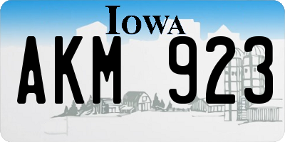 IA license plate AKM923