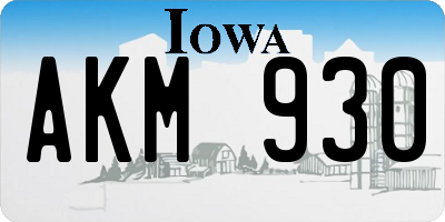 IA license plate AKM930