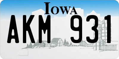 IA license plate AKM931