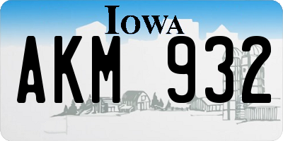 IA license plate AKM932