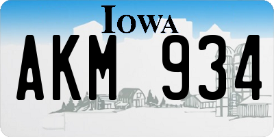 IA license plate AKM934