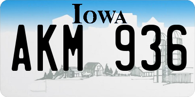 IA license plate AKM936