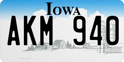 IA license plate AKM940