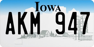 IA license plate AKM947