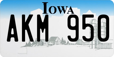 IA license plate AKM950