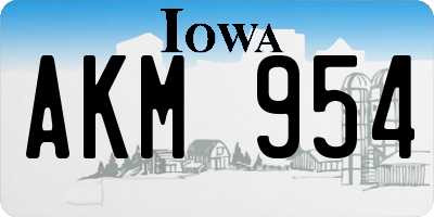 IA license plate AKM954