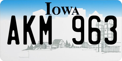IA license plate AKM963