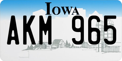 IA license plate AKM965