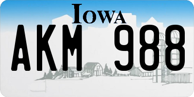 IA license plate AKM988