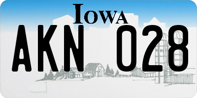 IA license plate AKN028
