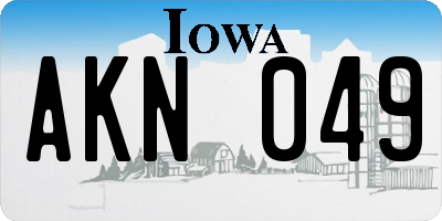 IA license plate AKN049