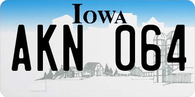 IA license plate AKN064