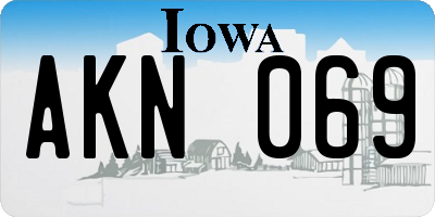 IA license plate AKN069