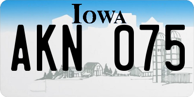 IA license plate AKN075