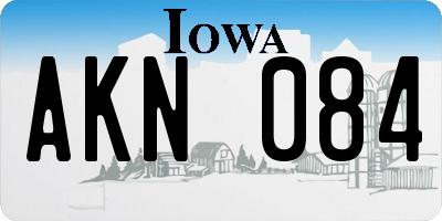 IA license plate AKN084