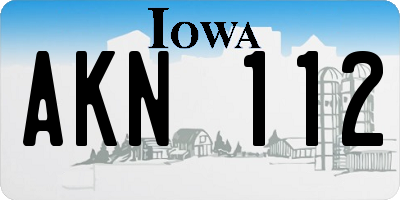 IA license plate AKN112