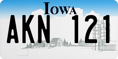 IA license plate AKN121