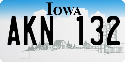 IA license plate AKN132